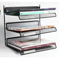 Office Metal Mesh Wire Desk Organizer Document Stacking Paper Tray