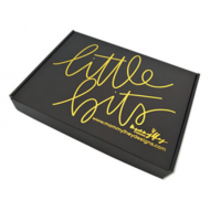 Customized black matte corrugated cardboard box with logo to be gold foil stamping