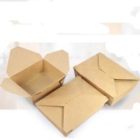 5 x 4.5 x 2.5" Folding Disposable Paper Food Container Boxes Carryout Meal Take Out Kraft Boxes