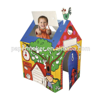 Kids paper mini house printing colorful playing house