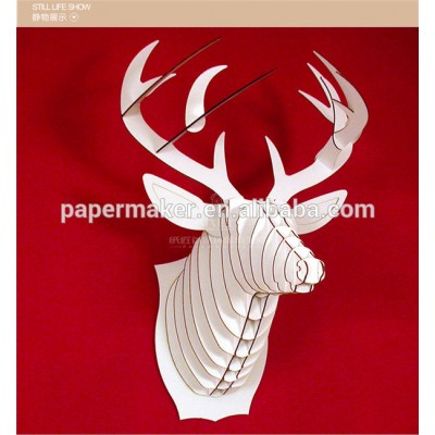 christmas paper deer head decoration paper craft puzzles