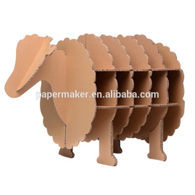 Recycle modern cardboard animal shape cheap bookcase bookshelf