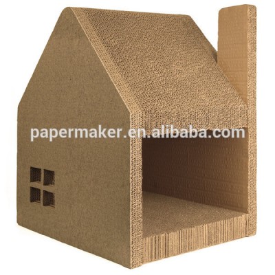 Outdoor cat house cardboard scratcher