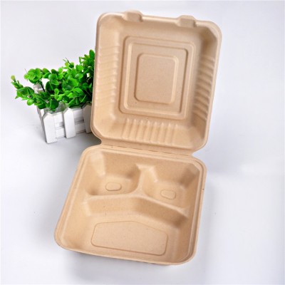 HOME Food Grade Biodegradable Compostable Disposable Sugarcane Bagasse Food Container